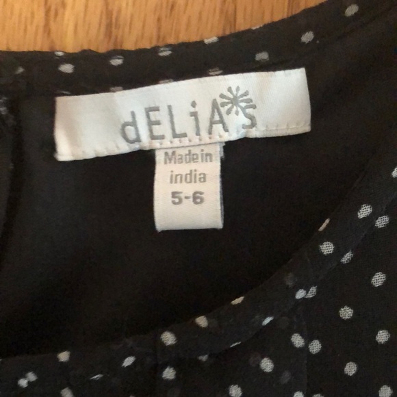 dELiA*s 2000’s Black Dress with White Dots size 5/6 - Picture 2 of 8